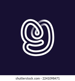 Y letter logo made of two white parallel lines on black background. Infinite loop icon. Overlapping elegant emblem. Ideal for dynamic app, minimalism design, sports identity, technology adv.