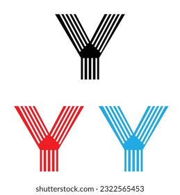 Y Letter logo, Minimal Logo. Y Letter Logo With Black Lines Design. Line Letter Symbol Vector Illustration. Lettering sign for beauty, spa, elegant, luxury brand. Alphabet initial. Character shape.