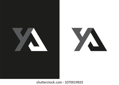 Y and A Letter logo, Minimal connected Logo concept
