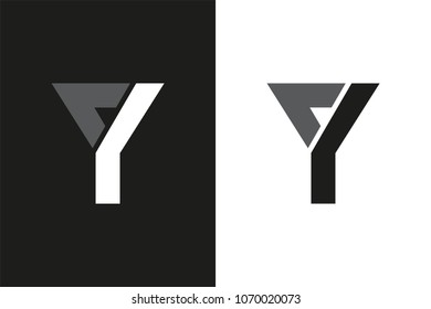 Y and A Letter logo, Minimal connected Logo concept