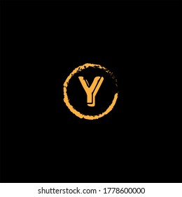 Y letter logo monochrome design