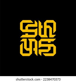 Y A letter LOGO monogram ambigram isolated
