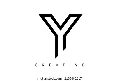 Y Letter Logo Monogram with Black and White Lines and Minimalist Design Vector. Creative Modern Letter Y Icon Sign Illustration.