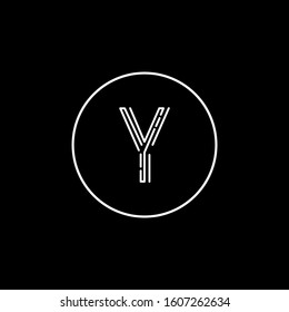 Y letter logo with nice black background.Y letter icon.