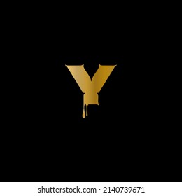 Y letter logo with nice gradient black background. Y letter icon. Y.