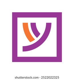 y letter logo. purple and orange y letter logo