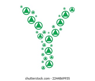 Plantilla vectorial de diseño de forma de logotipo de letras Y