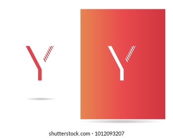 Y letter logo stroke design vector template