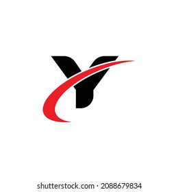 Y letter logo with swoosh vector Free monogram y