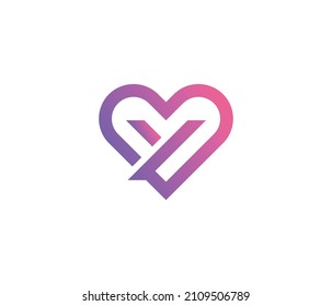 Y letter logo symbol Beautiful Vector Love Heart Logo Design