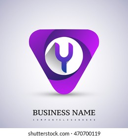 Y letter logo in the triangle shape, font icon, Vector design template elements for your application or company identity.