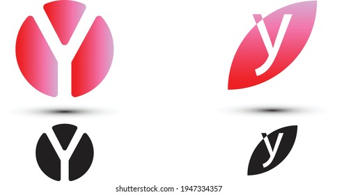 y letter logo with two styles and gradient colors