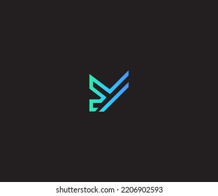 Plantilla de vectores con logotipo Y Símbolo de monograma abstracto