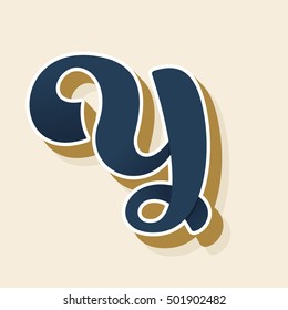 Y letter logo in vintage style. Vector elements for sportswear, barber, restaurant, card, label or poster.