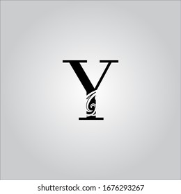 Y letter logo with white background.The black letter icon.The letter design.