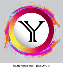 Y letter logo with white background.The black letter icon.This is company logo.