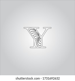Y letter logo with white background.Y letter icon.Black letter design.