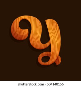 Y letter logo with wood texture. Vector elements for ecology poster, t-shirts and cards.