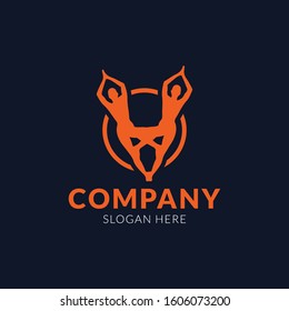 Y Letter Logo with yoga concept. Creative Minimal Monogram emblem design template. Graphic Alphabet Symbol for Corporate Business Identity. Creative y Vector element