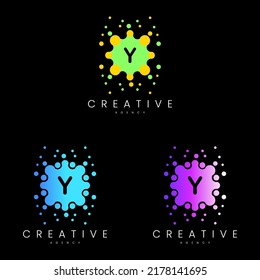 Y Letter Logo.Letter Y Vector Design with Dots.