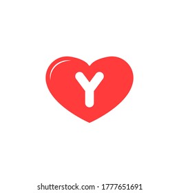 Y letter love logo design.Y letter logo.Love letter logo.