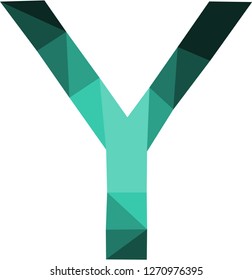 Y letter lowpoly logo 