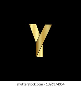 Y letter. luxury alphabet. gold alphabet. luxury font. font for web. font for business.