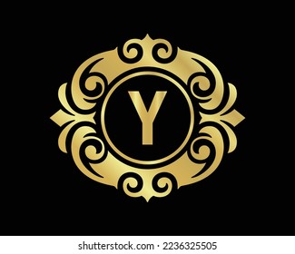 Y letter luxury logo creative design vector template.