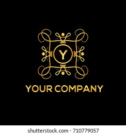 Y letter luxury monogram. Boutique, hotel or restaurant logo template