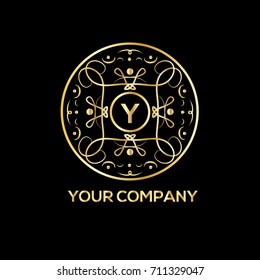 Y letter luxury monogram. Boutique, hotel or restaurant logo template