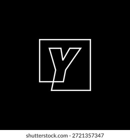 Y-Buchstabenzeichen quadratisches Logo, Vektorgrafik