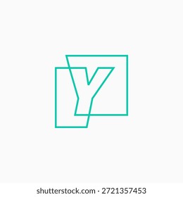 Y-Buchstabenzeichen quadratisches Logo, Vektorgrafik