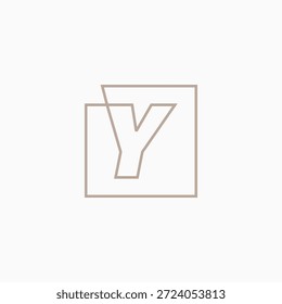 y letter mark square logo vector icon illustration