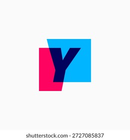 ilustração do ícone do vetor do logotipo quadrado da marca da letra y