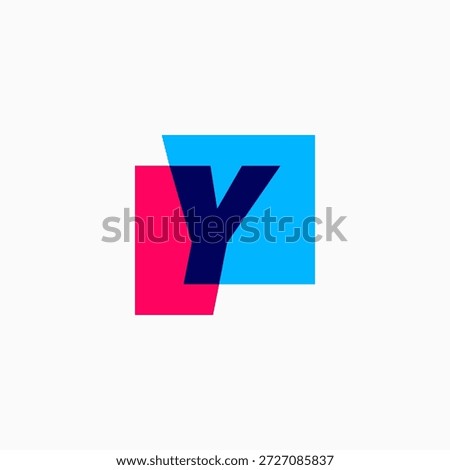 y letter mark square logo vector icon illustration