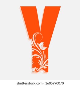 Y Letter Orange Font Alphabet