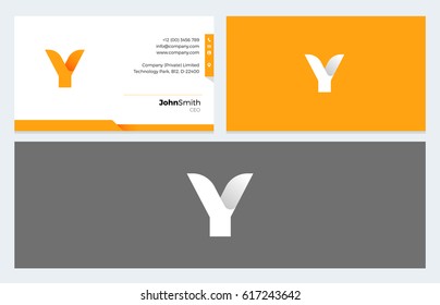 Y Letter Origami logo and Business Card template