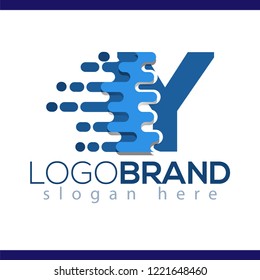 Y Letter Pixel Icon Vector Logo element. Letter speed logo template