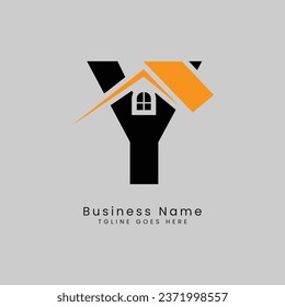 Y Letter Real Estate Logo, Vector illustration Template Concept Design Logo for Property Business Image Start with Alphabet Y