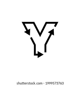 y letter recycle logo vector icon illustration