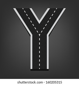 Y Letter. Road Font