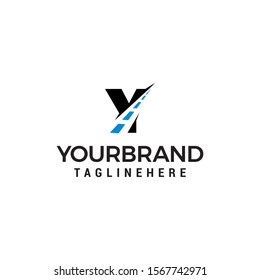 Y letter road way logo creative design template