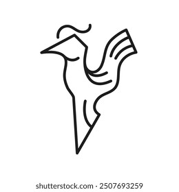 Y letter rooster line icon logo vector concept design template web