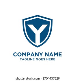 Y Letter Shield Logo Vector Design Template