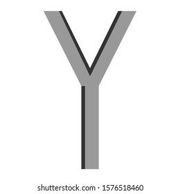 Y letter simple illustration clip art vector
