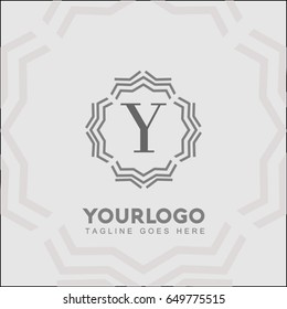 Y letter simple logo design. Emblem of the weaving circle. Monogram design elements, graceful template. Vector illustration for Royalty, business card, Boutique, Hotel, Heraldic, Web design. 
