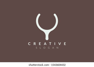 Y letter slingshot logo design. Minimalist and modern vector design suitable for products and businesses.