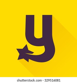 Y letter with star. Vector design template elements for your application or corporate identity.