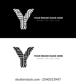 Y letter stylish and modern logo design. Featuring the letter 'Y' with clean, sharp lines and geometric precision.
