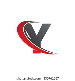 Y letter swoosh red logo 